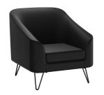 Fauteuil Evazion, 1 place, pieds métal, simili cuir anthracite