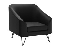 Fauteuil Evazion, 1 place, pieds métal, simili cuir anthracite