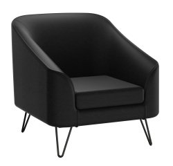 Fauteuil 1 place Evazion - pieds métal revêtement simili cuir anthracite