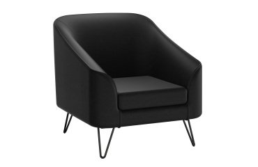 Fauteuil Evazion, 1 place, pieds métal, simili cuir anthracite