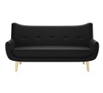 Canapé Luze 3 places - pieds métal revêtement simili cuir anthracite