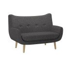 Canapé 2 places Luze - pieds bois revêtement tissu step