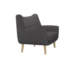 Canapé 2 places Luze - pieds bois revêtement tissu step