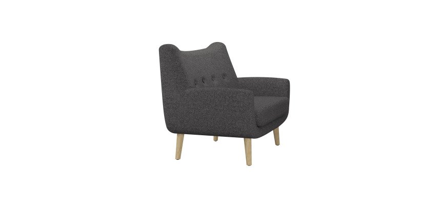 Canapé 2 places Luze - pieds bois revêtement tissu step
