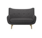 Canapé 2 places Luze - pieds bois revêtement tissu step