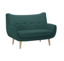 Canapé 2 places Luze - pieds bois revêtement tissu noma