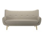 Canapé 3 places Luze, pieds bois, tissu