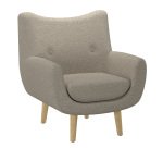 Fauteuil Luze 1 place, pieds bois, tissu
