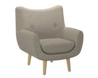 Fauteuil Luze 1 place, pieds bois, tissu