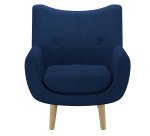Fauteuil Luze, 1 place, pieds bois, tissu