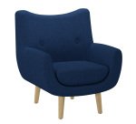 Fauteuil Luze, 1 place, pieds bois, tissu