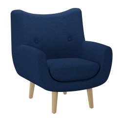 Fauteuil Luze, 1 place, pieds bois, tissu