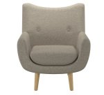 Fauteuil Luze 1 place, pieds bois, tissu