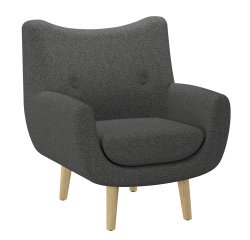 Fauteuil Luze 1 place - pieds bois revêtement tissu step