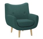 Fauteuil Luze 1 place - pieds bois revêtement tissu Noma