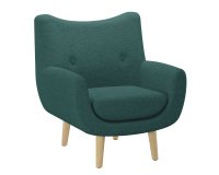 Fauteuil Luze 1 place, pieds bois, tissu