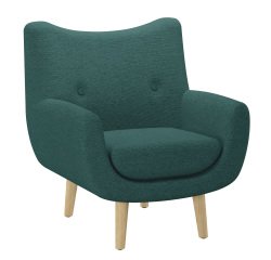 Fauteuil Luze 1 place - pieds bois revêtement tissu Noma