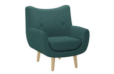 Fauteuil Luze 1 place, pieds bois, tissu