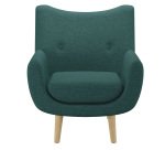 Fauteuil Luze 1 place - pieds bois revêtement tissu Noma