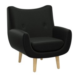Fauteuil Luze 1 place - pieds métal revêtement simili cuir anthracite