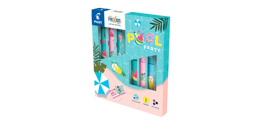 Pilot FriXion Ball en Clicker Poll Party rollerpen - Set van 6