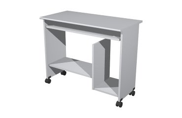 Scrivania portacomputer bordo soft lato utilizzatore l 92 x p 45 x h 76