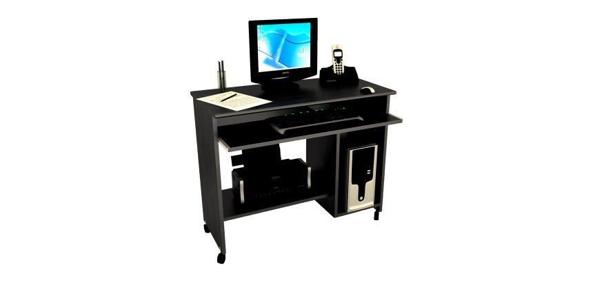 Scrivania portacomputer bordo soft lato utilizzatore l 92 x p 45 x h 76
