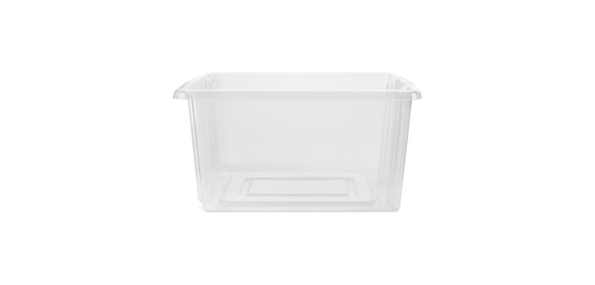 Boîte de rangement Whitefurze Stack & Store Medium 32 litres sans couvercle, transparente