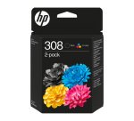 HP 308 (6L6S6UE) Pack de 2 cartuchos originales (negro + tricolor) 120 páginas