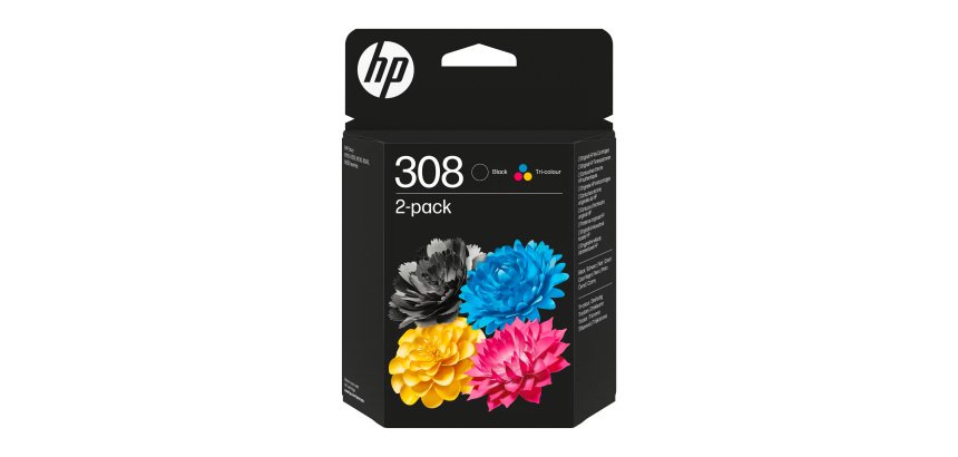 HP 308 (6L6S6UE) Pack de 2 cartuchos originales (negro + tricolor) 120 páginas