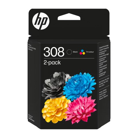 HP 308 (6L6S6UE) Pack de 2 cartuchos originales (negro + tricolor) 120 páginas