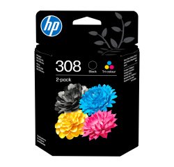 HP 308 (6L6S6UE) Pack de 2 cartuchos originales (negro + tricolor) 120 páginas