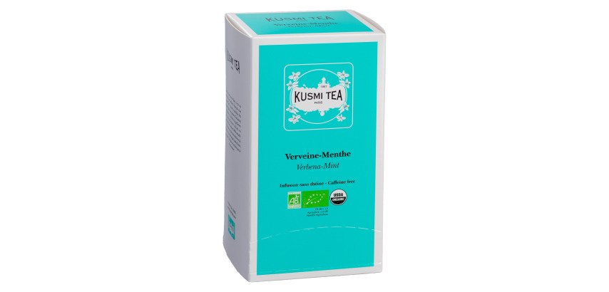 Bio-Verveine-Minze-Infusion Kusmi Tea - Schachtel mit 25 Beuteln