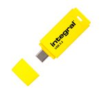 Pack of 2 Integral Neon-C USB 3.2 32GB USB-C blue and yellow USB sticks