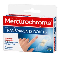 Pansements transparents Mercurochrome Spécial doigts - Boîte de 8