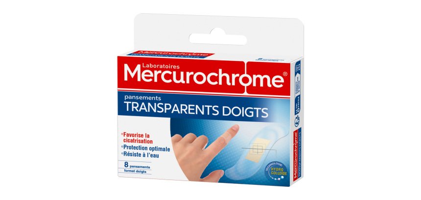 Pansements transparents Mercurochrome Spécial doigts - Boîte de 8