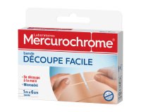 Pansements Découpe facile Mercurochrome - Bande à découper de 1 m x 6 cm