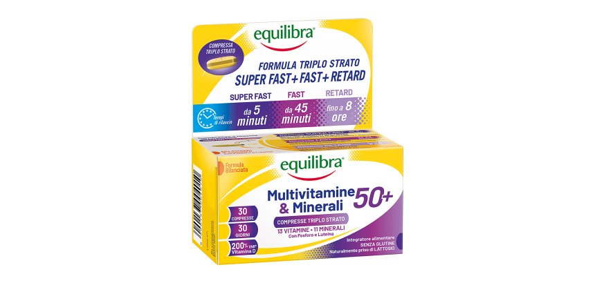 Multivitamine e Minerali 50+ Equilibra®- 30 compresse triplo strato