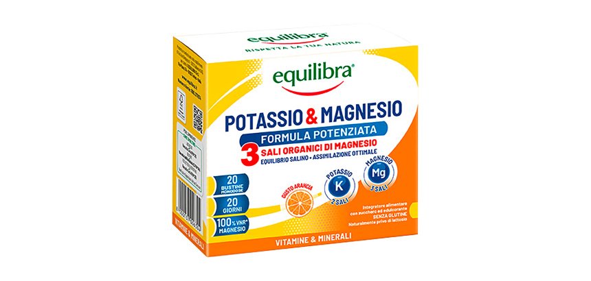 Potassio e magnesio 3 Equilibra®- formula potenziata - 20 bustine monodose