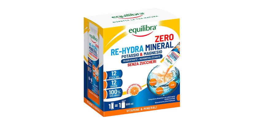 Potassio & Magnesio Re-Hydra Mineral Equilibra® - 12 stick
