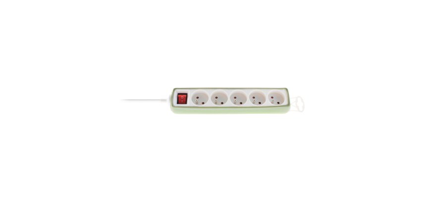 Zenitech Power Strip 5 Sockets with Switch – 1 m Cable