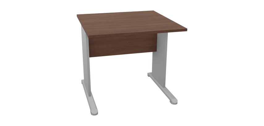 Desk with L-shaped legs in melamine-metal d 80 x h 72 cm