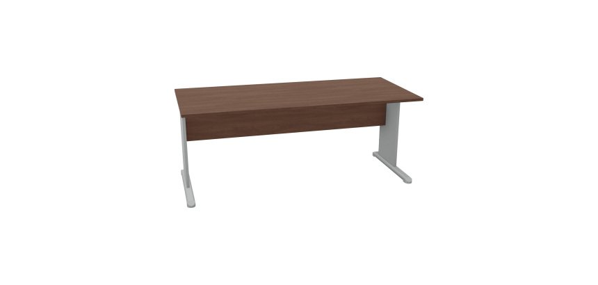 Desk with L-shaped legs in melamine-metal d 80 x h 72 cm