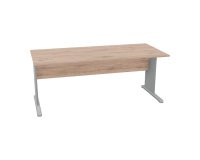 Desk with L-shaped legs in melamine-metal d 80 x h 72 cm