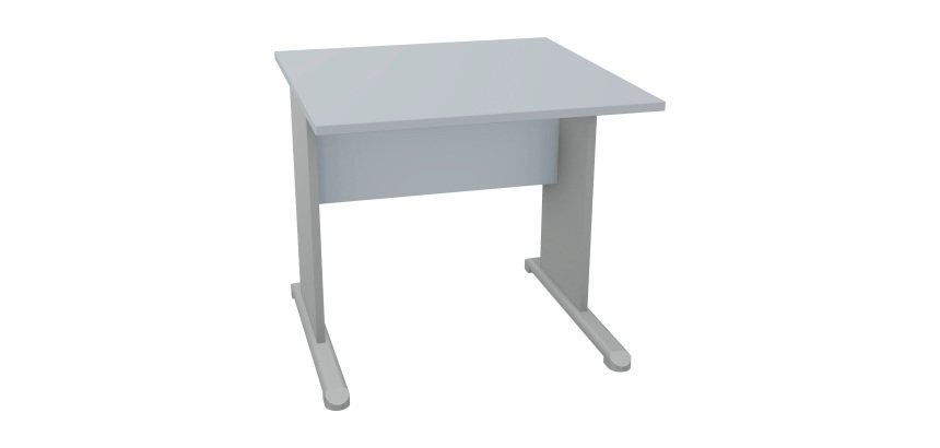 Desk with L-shaped legs in melamine-metal d 80 x h 72 cm