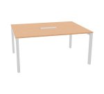 Bridge modular meeting table with metal bridge legs, W 120 x D 120 x H 74.6 cm
