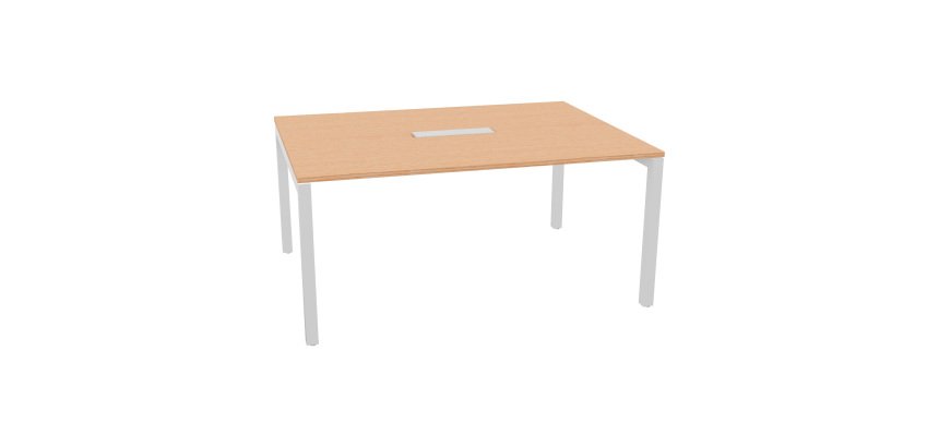 Bridge modular meeting table with metal bridge legs, W 120 x D 120 x H 74.6 cm