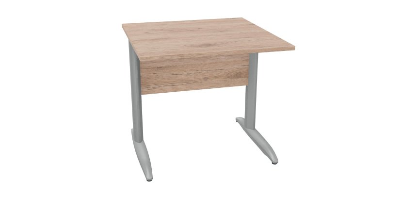 Desk L metal legs depth 80 x height 72 cm