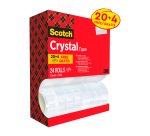 Pack 20 rubans adhésifs Scotch Crystal transparent 33 m + 4 OFFERTS
