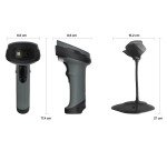 Lector código de barras y QR 1D/2D manual con cable y soporte Safescan 330-W